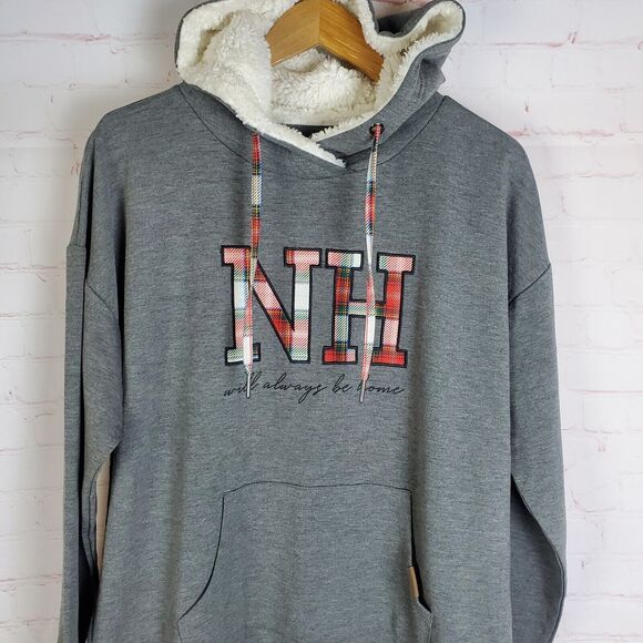 NEW Maurices Womens State Homeward Sweatshirt Sz L Gray Fleece Long NH Hoodie - Picture 4 of 12